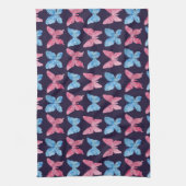 Pink Blue Watercolor Malmuster Geschirrtuch (Vertikal)