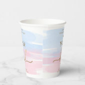 Pink Blue Watercolor Team Girl Team Boy Pappbecher (Rechts)
