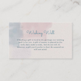 Pink Blue Watercolor Wunschkarte Begleitkarte