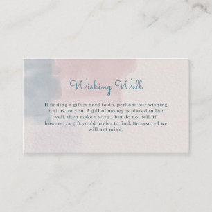 Pink Blue Watercolor Wunschkarte Begleitkarte