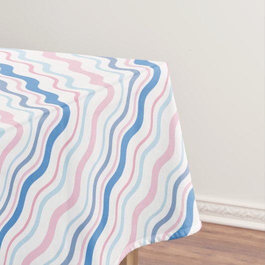 Pink Blue Wavy Lines Tischdecke (Beispiel)