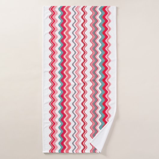 Pink Blue Wavy Zigzag Muster Badehandtuch (Badehandtuch)