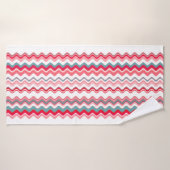 Pink Blue Wavy Zigzag Muster Badehandtuch (Badehandtuch)