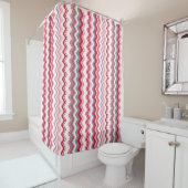 Pink Blue Wavy Zigzag Muster Duschvorhang (Beispiel)