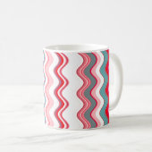 Pink Blue Wavy Zigzag Muster Kaffeetasse (VorderseiteRechts)