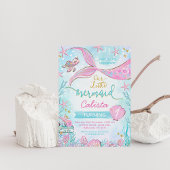 Pink Blue Whimsical Unsere kleine Meerjungfrau Geb Einladung