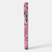 Pink Blue White Paisley Muster individuell einstel iPhone Hülle (Linke Seite)