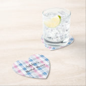 Pink Blue White Plaid Stripes Bridal Shower Untersetzer (Vor Ort)