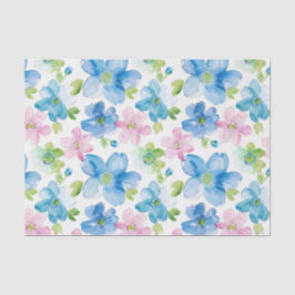 Pink Blue White Plaid Stripes Floral Birthday Seidenpapier