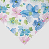 Pink Blue White Plaid Stripes Floral Birthday Seidenpapier (Ausschnitt)