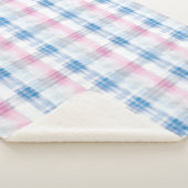 Pink Blue White Plaid Stripes Sherpadecke (3/4)