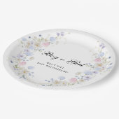 Pink & Blue Wildblume Junge oder Girl Gender Revea Pappteller (Schrägansicht)