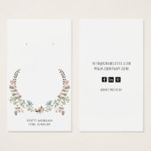 Pink Blue Wildblume Laurel Ohrring Display Cards (Vorne & Hinten)