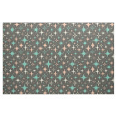Pink Blue Yellow Atomic Stars on Brown Mid Century Stoff (Fat Quarter (45,7 x 55,9 cm))