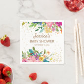 Pink Blue Yellow Baby Dusche Gold Glitzer Weiß Serviette (Beispiel)