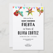 Pink Blue Yellow Mexican Fiesta Baby Dusche Einladung (Vorderseite)