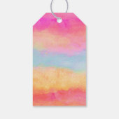 Pink Blue Yellow Rainbow Stripes Danke Geschenkanhänger (Rückseite)