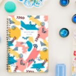 Pink Blue Yellow Shapes Pattern Notizblock<br><div class="desc">Modern and fun notebook with a whimsically drawn pattern of shapes and figures in blue,  pink,  yellow,  and white. Personalize with your own text on the cover,  like your name or the purpose of the notebook.</div>
