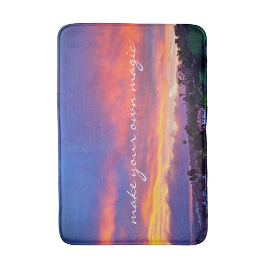 Pink Blue Yellow Sunset macht Ihr eigenes Zaubersk Badematte (Vorderseite Vertikal)