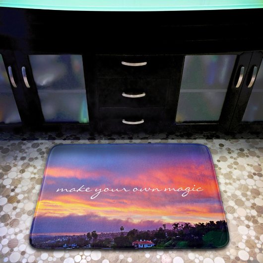 Pink Blue Yellow Sunset macht Ihr eigenes Zaubersk Badematte