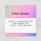 PINK BLUE YELLOW TEXTURE ABSTRAKTE GESCHÄFTSKARTE TELEFONNUMMERKARTE (Rückseite)
