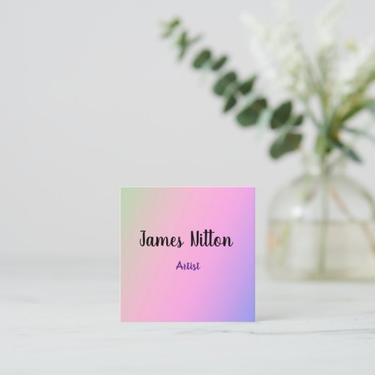 PINK BLUE YELLOW TEXTURE ABSTRAKTE GESCHÄFTSKARTE TELEFONNUMMERKARTE (Stehend Vorderseite)