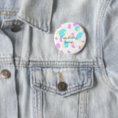 Pink blue yellowhappy birthday kids shapes abstrac button (Beispiel)