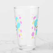 Pink blue yellowhappy birthday kids shapes abstrac glas (Links)