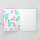 Pink blue yellowhappy birthday kids shapes abstrac karte (Innenseite)