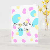 Pink blue yellowhappy birthday kids shapes abstrac karte (Gelbe Blume)