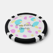Pink blue yellowhappy birthday kids shapes abstrac pokerchips (Einzeln)