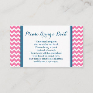 Pink Blue Zickzack Baby Showkarte Begleitkarte