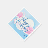 Pink bluebirthday luxuriös elegant extravagant serviette (Ecke)