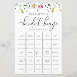 Pink Blues Bingo Game Card