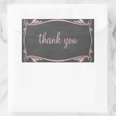 Pink Blüh Chalkboard Danke Stickers (Tasche)
