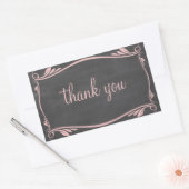 Pink Blüh Chalkboard Danke Stickers (Umschlag)