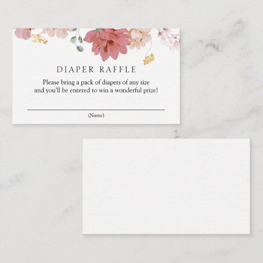 Pink blühende Blume Windelwinddusche Begleitkarte (Vorne/Hinten)