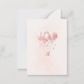 Pink-Blume abwarten Wasserfarben Babydusche Mitteilungskarte (Rückseite)