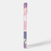 Pink-Blume Anpassbare Bezeichnung Moderne Case-Mate iPhone Hülle (Rückseite / Rechts)