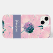 Pink-Blume Anpassbare Bezeichnung Moderne Case-Mate iPhone Hülle (Rückseite (Horizontal))