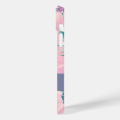 Pink-Blume Anpassbare Bezeichnung Moderne Case-Mate iPhone Hülle (Rückseite / Links)