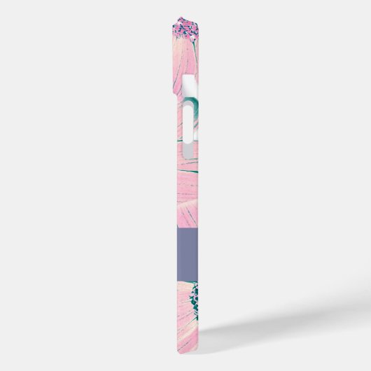 Pink-Blume Anpassbare Bezeichnung Moderne Case-Mate iPhone Hülle (Rückseite / Links)