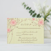 Pink-Blume-Antwortkarte RSVP Karte (Stehend Vorderseite)