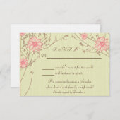Pink-Blume-Antwortkarte RSVP Karte (Vorne/Hinten)