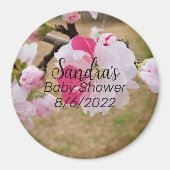 Pink Blume Babydusche Magnet (Vorne)