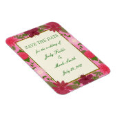 Pink-Blume Benutzerdefiniert Datum speichern Magnet (Rechte Seite)