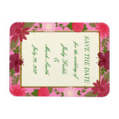 Pink-Blume Benutzerdefiniert Datum speichern Magnet (Horizontal)