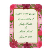 Pink-Blume Benutzerdefiniert Datum speichern Magnet (Vertikal)