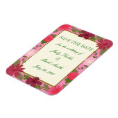 Pink-Blume Benutzerdefiniert Datum speichern Magnet (Linke Seite)