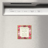 Pink-Blume Benutzerdefiniert Datum speichern Magnet (In Situ (Geschirrspüler))